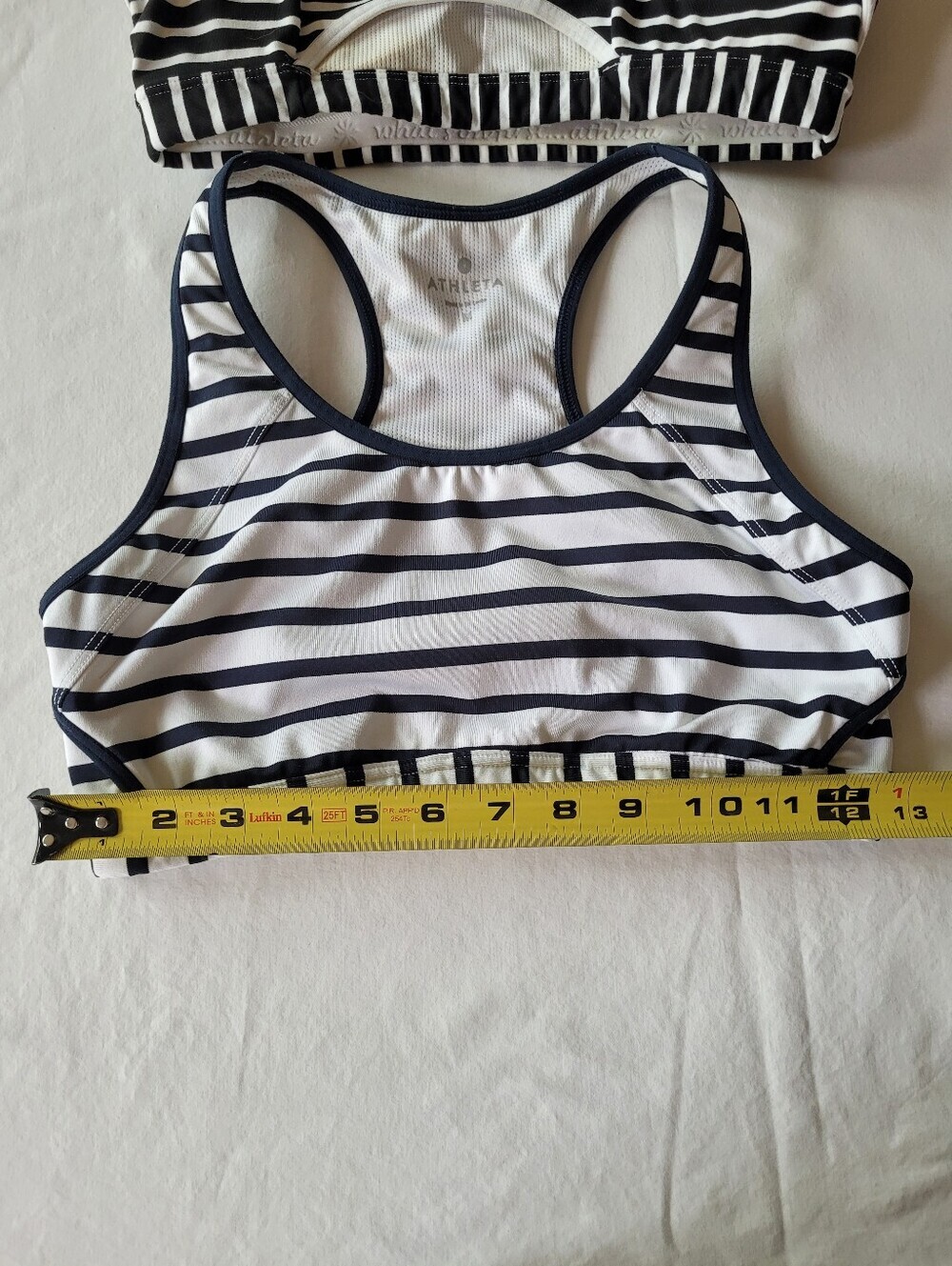 Athleta Black & White Striped Racerback Sports Bras - Twin Pack Size Ml - Picture 7 of 10